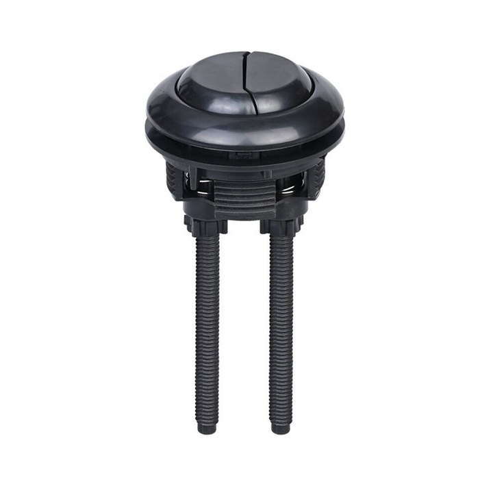 Buton de spalare rotund cu dubla actiune, negru, kit de intretinere rezervor toaleta