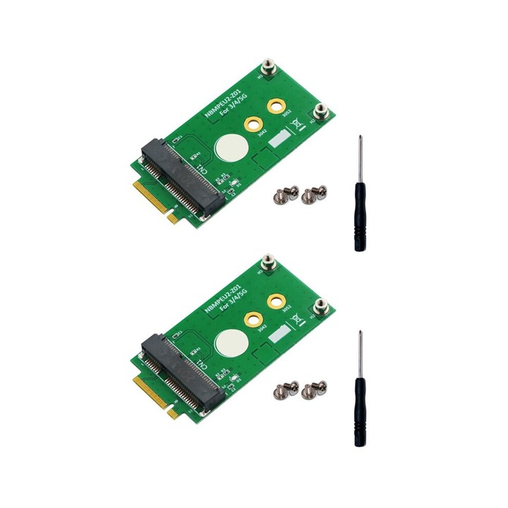 Комплект от 2 безжични PCI-E към M.2 Key B адаптера, без SIM слот, зелен, размери 30x42mm/30x52mm