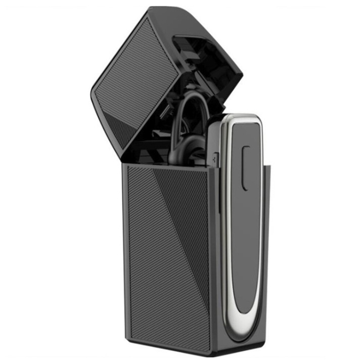 Vezeték nélküli fejhallgató, V5.0, fekete+ezüst, 6.1x1.8cm, töltőkábellel