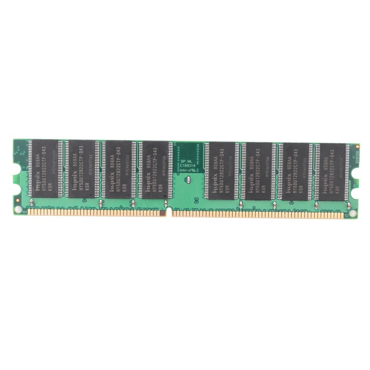 Memorie RAM DDR1 1GB 400MHz 184 pini verde 13,3x3cm
