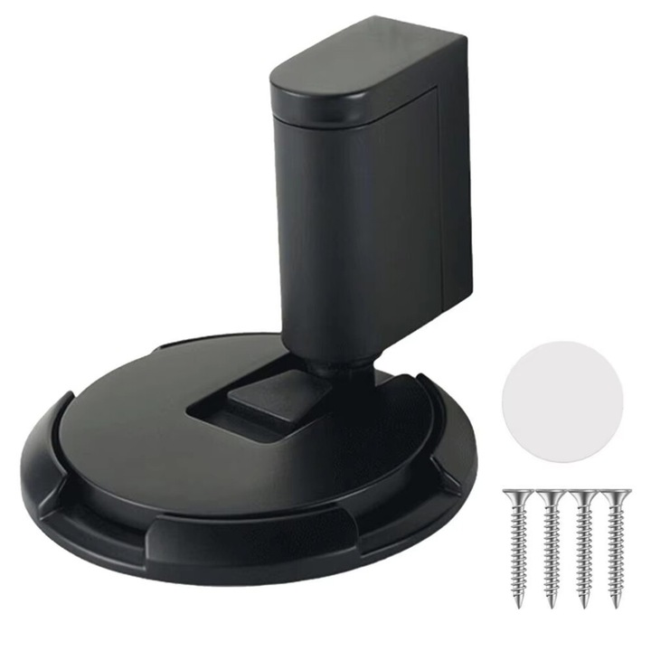 Stop usa mecanic, ajustabil pe inaltime, rezistent la vant, negru, set cu accesorii de instalare