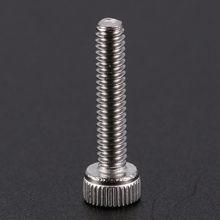 Set de 50 suruburi hexagonale M2x10mm cu cap moletat din otel inoxidabil 304, argintii