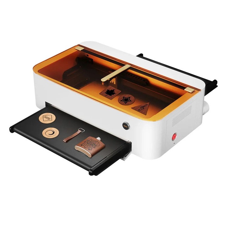 Banda transportoare pentru gravura laser, zona de lucru 70x112cm, motor 79 Ncm, alb