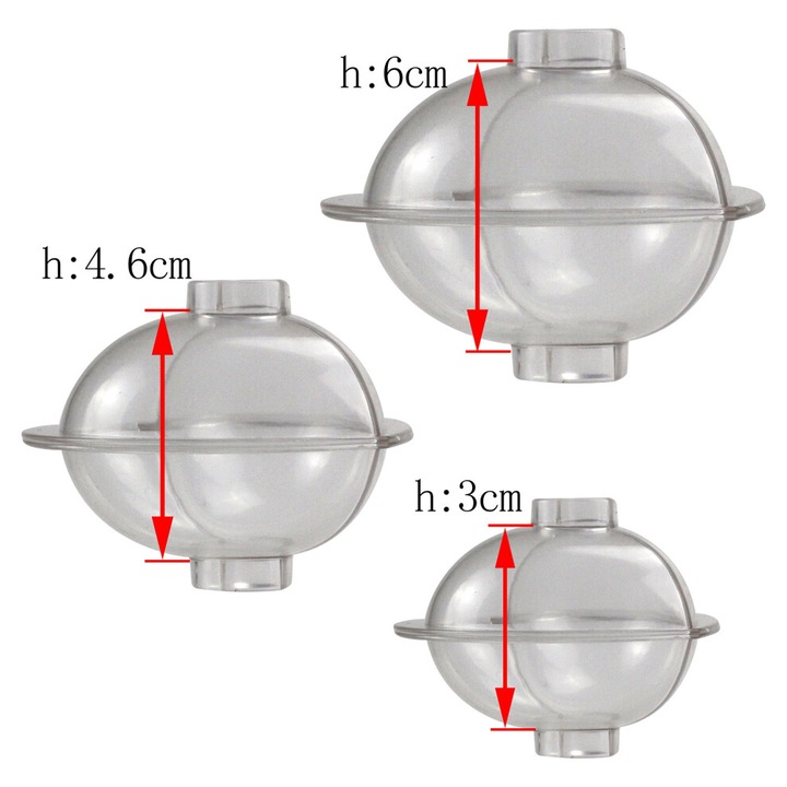 Set 6 forme prajituri 3D inima, transparent, 8.8x5.8x3cm, 6.5x5.8x2.3cm, 4.5x3.3x1.5cm