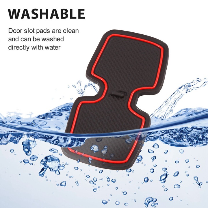 12 darab csúszásgátló autós pohártartó alátét, fekete és piros, SWIFT 2018-hoz