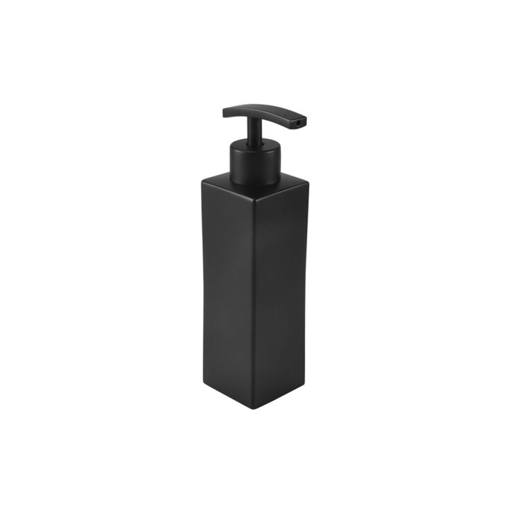 Fekete rozsdamentes acél folyékony szappanadagoló, 350 ml, konyhába és fürdőszobába, elegáns design