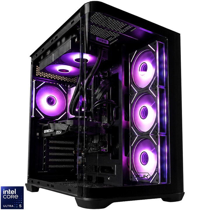 A+ Gaming asztali számítógép Intel® Core™ Ultra 5 250K Plus processzorral, akár 5,3 GHz-ig, 32 GB DDR5 memóriával, 1 TB SSD-vel, MSI GeForce RTX™ 5060 Ti 8 GB GDDR7 2X OC PLUS videokártya, No OS, Fekete