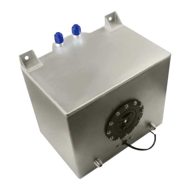 Üzemanyagtartály, Univerzális, Alumínium, 20 L, 0–90 Ohm Érzékelő, 38,5×31×21,5 cm, 2,22 cm Menet, Ezüst