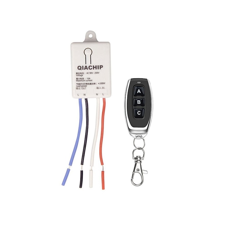 Controler LED wireless 433MHz, comutator electric, alb, 3 taste, 90-250V