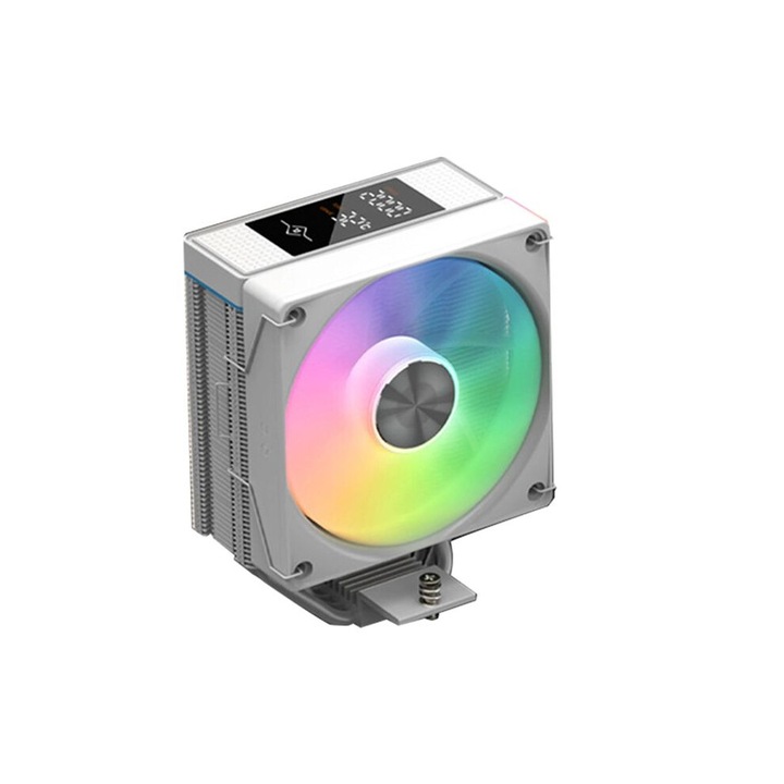 J15 CPU hűtő 4 hőcsővel, digitális kijelzővel, 250W TDP, 4-tűs, fehér, 125x70.5x156mm