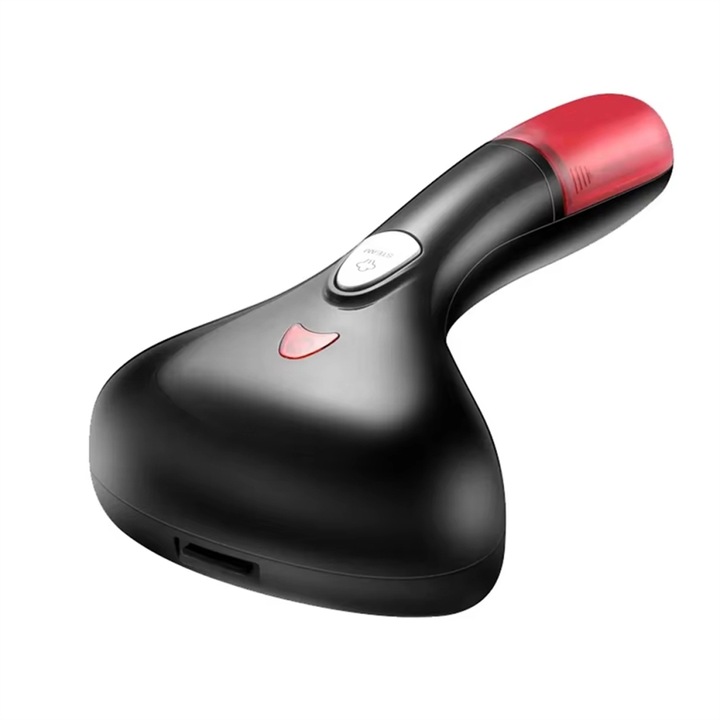 Fier de calcat cu aburi portabil, aparat de calcat pentru calatorii 1500W, talpa din otel inoxidabil, design anti-scurgere, plug european, negru/rosu, 1 buc