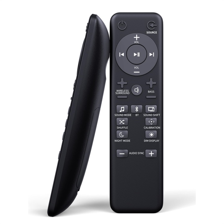 Telecomenzi pentru soundbar, set de 2, negru, compatibile cu modele 2.1/3.1/5.1
