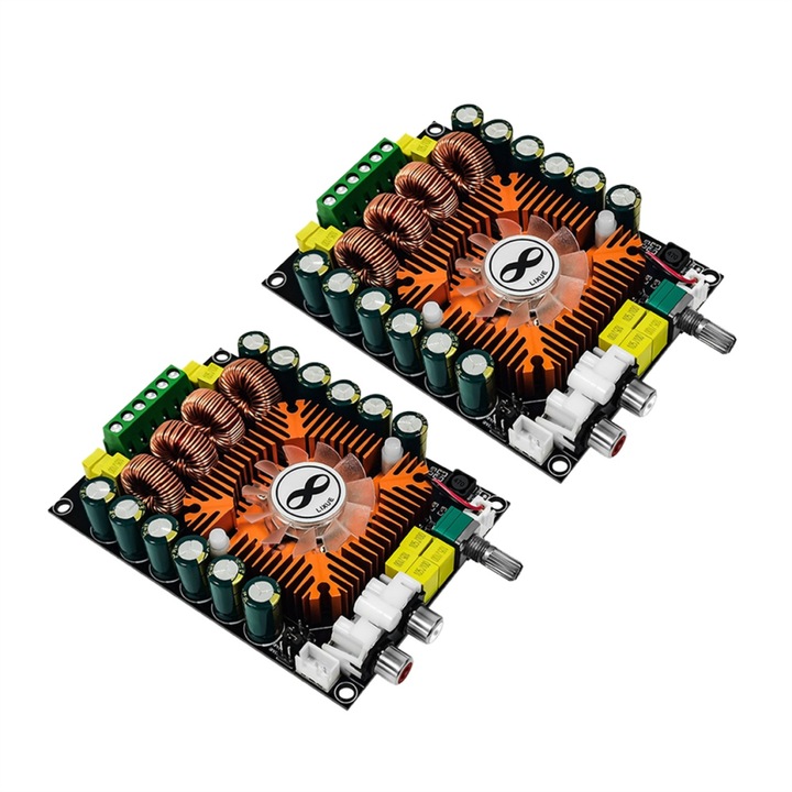 2 db TDA7498E sztereó erősítő modul készlet, 160W x 2, nagy teljesítmény, hűtőrendszer, többszínű