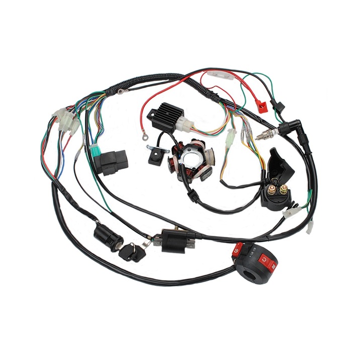 Set cabluri electrice complet CDI STATOR 6 bobine pentru motoare 50-125cc, negru