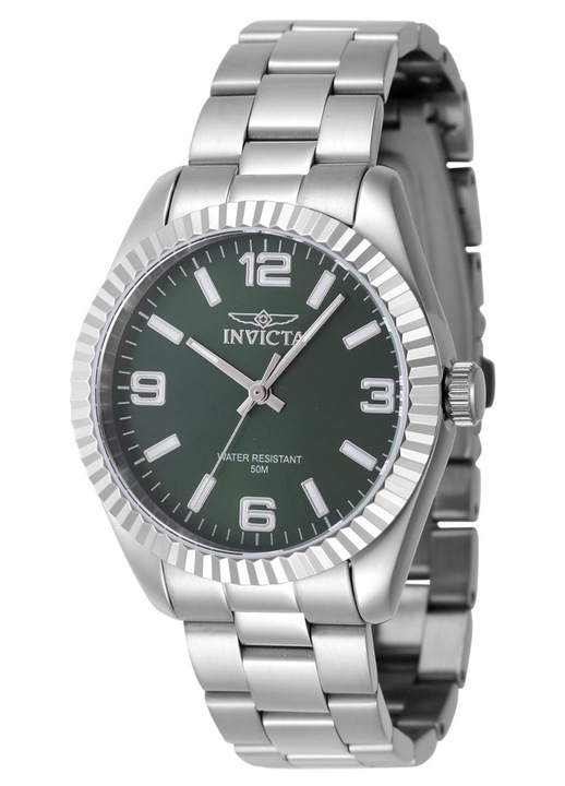 Дамски часовник Invicta Specialty 47465, 36mm, неръждаема стомана, зелен циферблат