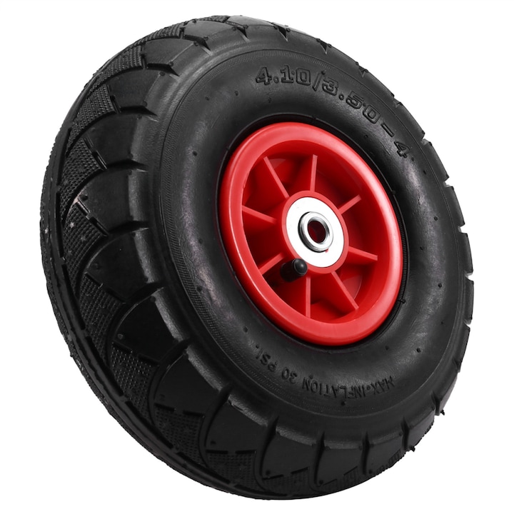 Tricicleta electrica pentru copii, roti din cauciuc, 10 inch, negru, set 1x cauciuc umflat