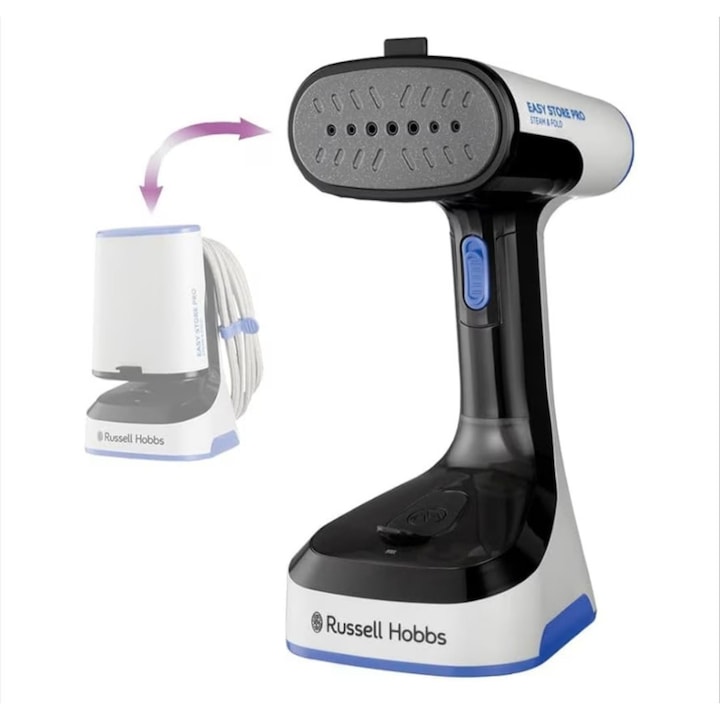 Fier de călcat vertical cu aburi Russell Hobbs 26740-56, Negru, 1500 W, Jet de abur de 20 g/min, Rezervor 150 ml