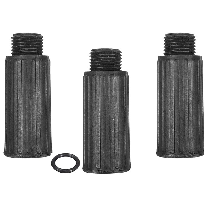 Set de 3 dopuri de scurgere pentru compresoare de aer, 1.50 mm x M15, negru, material ABS