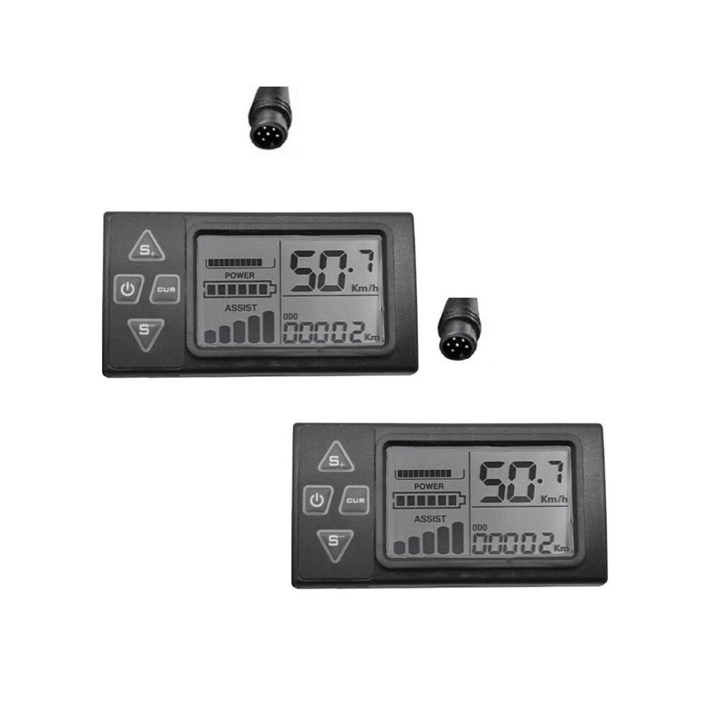 Display LCD S861 pentru bicicleta electrica, 24V/36V/48V, negru, 6