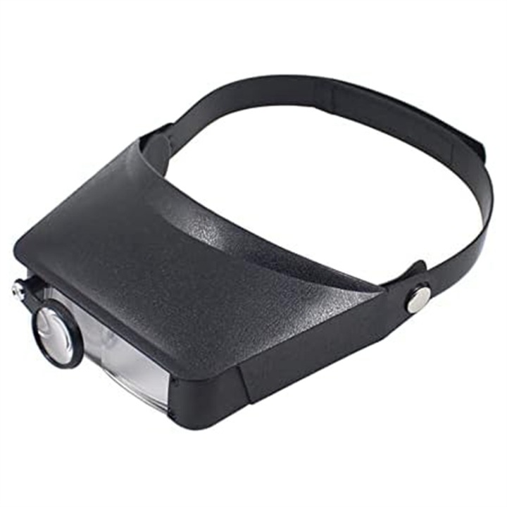 Lupa de cap cu 3 lentile interschimbabile, negru, ajustabil