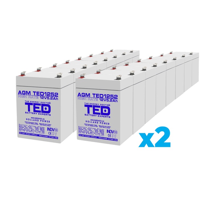 Set 32 acumulatori compatibil APC RBC140 (2xRBC140) - 384V 5.2Ah - TED Electric