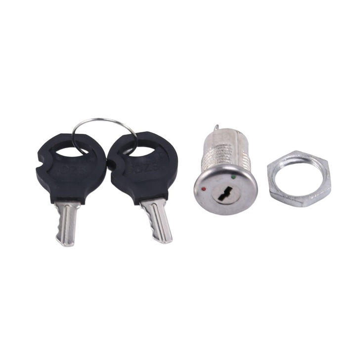Kulcsos kapcsoló, 220V, 1A, 10.9mm, 1 kapcsoló + 2 kulcs szett