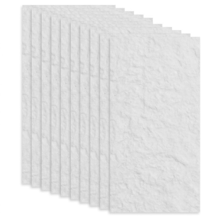 Set 6 x Placi decorative din ipsos cu aspect de piatra naturala NEXTLY, interior/exterior, 60x120cm, 4-6mm grosime, texturat, waterproof, fireproof, design modern, acoperire 4, 32 mp, alb