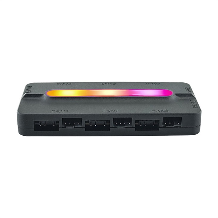 Controller ARGB 6-port, 5V/3-pin, negru, cu telecomanda