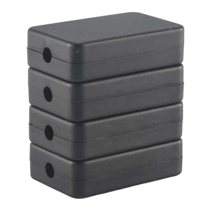 Set 4 cutii de jonctiune electrice, plastic negru impermeabil, 55x35x15mm