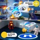 Мини дрон за деца, Bedee, Играчка квадрокоптер с LED светлина, пълна защита на витлото, 360-градусови превъртания, режим с 2 скорости, 3 батерии, безглав режим, поддържа излитане и кацане с един клик, Синьо-бял