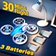Мини дрон за деца, Bedee, Играчка квадрокоптер с LED светлина, пълна защита на витлото, 360-градусови превъртания, режим с 2 скорости, 3 батерии, безглав режим, поддържа излитане и кацане с един клик, Синьо-бял