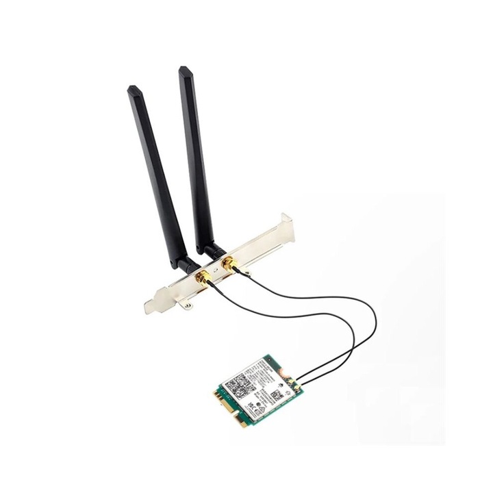 Мрежова карта WiFi 7 M.2 BE200NGW, трибандова, зелена, 6Dbi, 5,8 Gbps