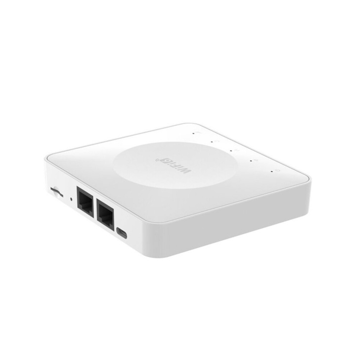 Router 4G CPE portabil, dublu port, alb, 300Mbps, 2.4GHz, 802.11n, 1 slot SIM, 10x7x2cm