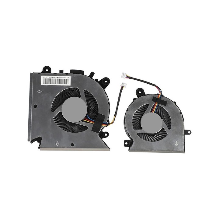 PC ventilátor szett, CPU + GPU hűtés, kompatibilis MSI GF65 GF65 Thin, fekete