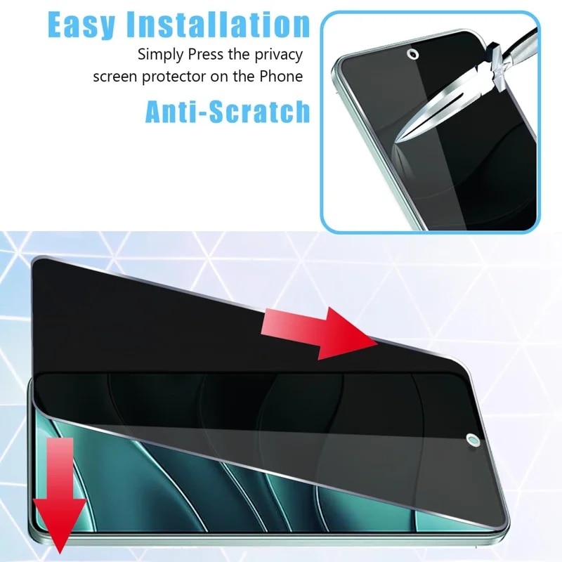 Folie pentru Xiaomi Poco X8 Pro, Anti-spy Ultra HD, Protectie 9H, Montare Simpla, 111D, set cu sticker, Privacy