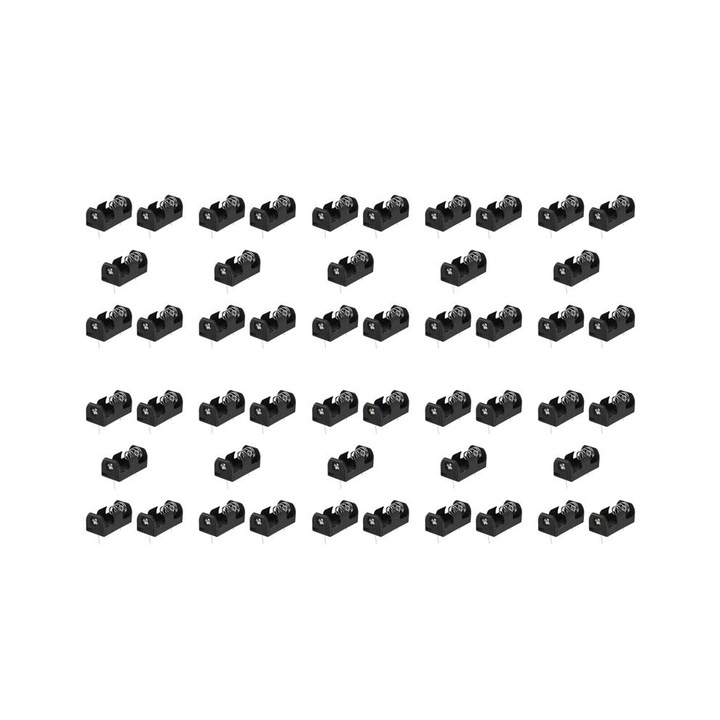 Set 10 suporturi baterii 1/2AA 14250 3.6V, negru, 3.5x3x1.8cm