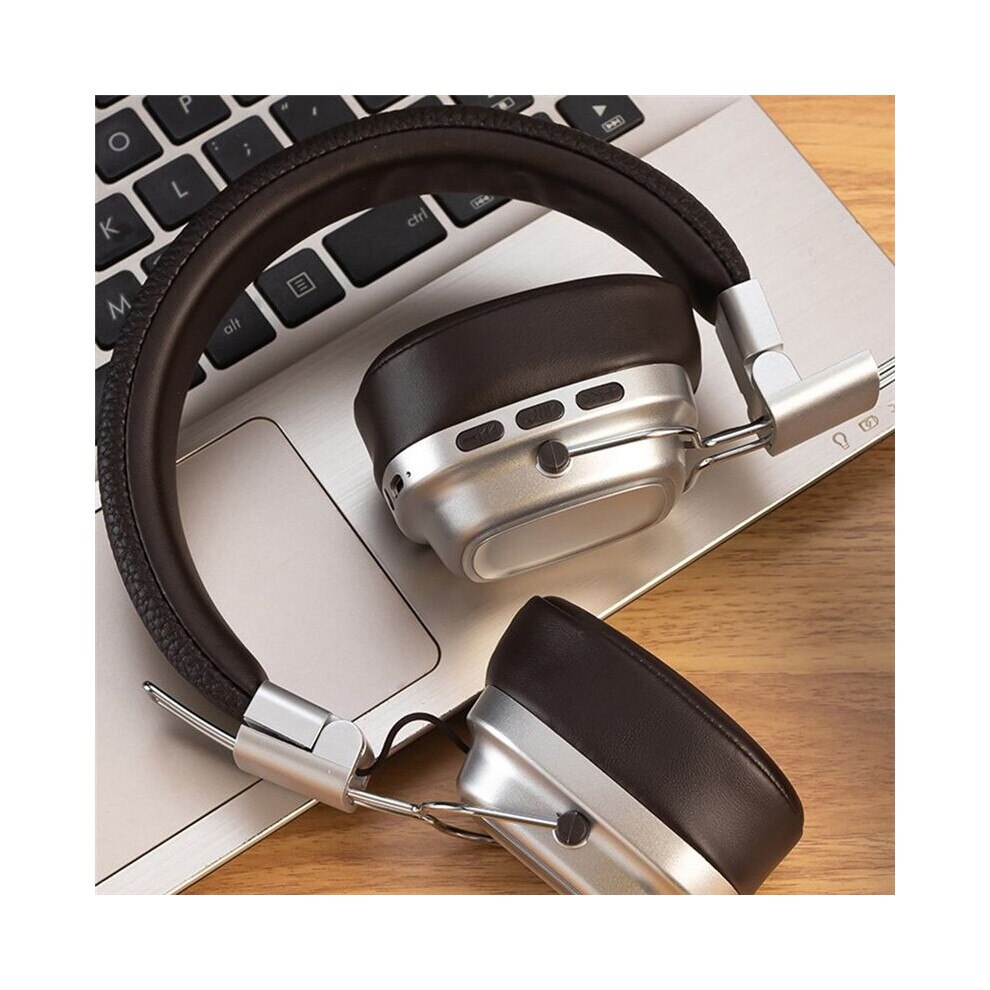 Casti Retro Casti Wireless Retro, 2 Silver, design pliabil, sunet 4D, 40mm, 200mAh ...