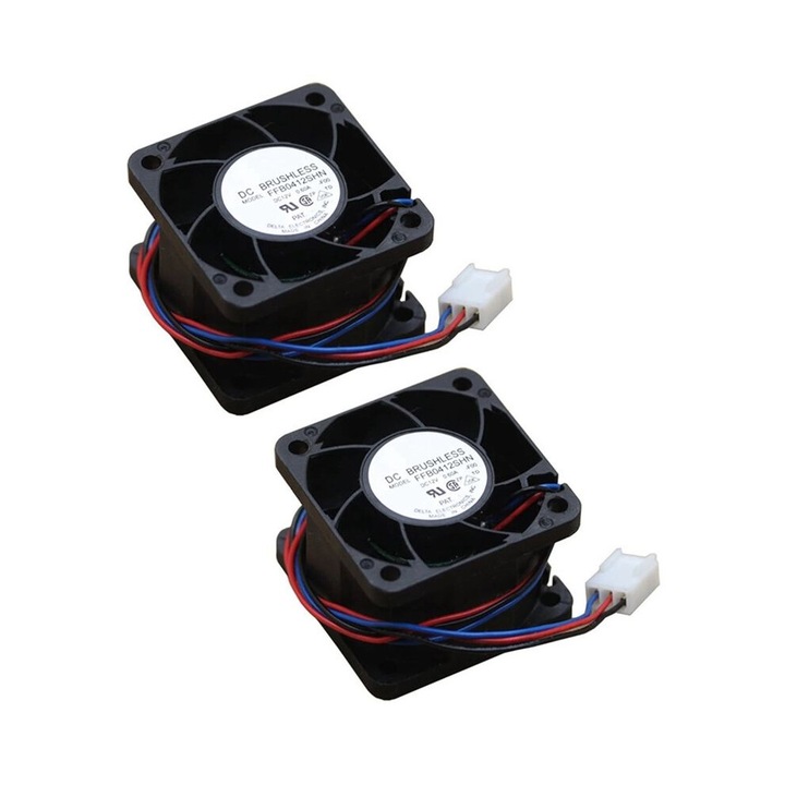 2 db FFB0412SHN PC ventilátor készlet, 12V 0.6A, 40x40x28mm, fekete