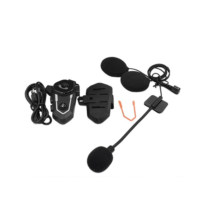 Casca Moto Waterproof cu Intercom Wireless 5.0, Functie Hands-free, Microfon, Multicolor