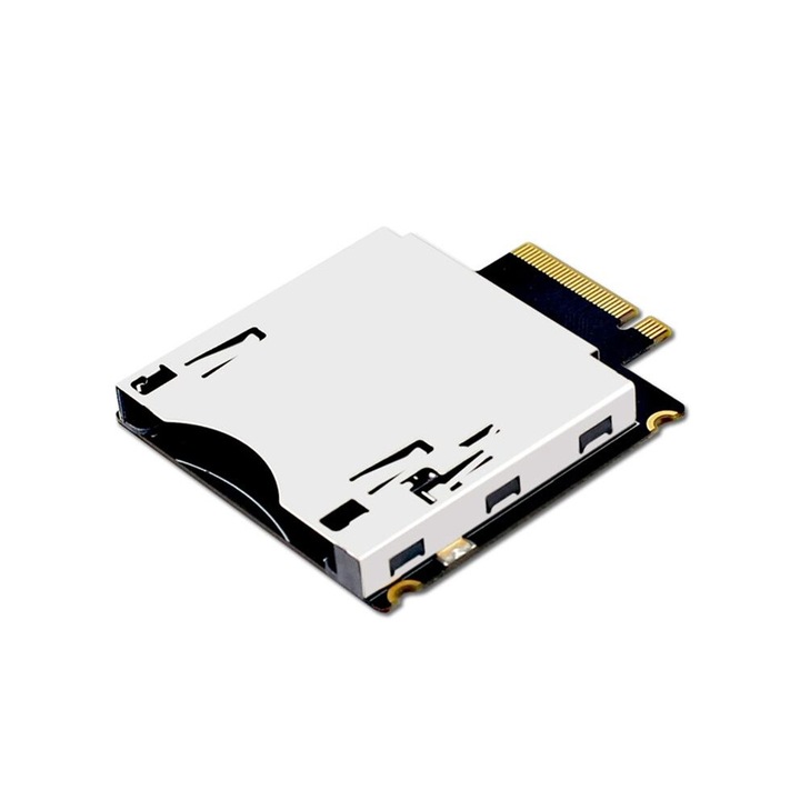 Adaptor extensie CFexpress Type B la NGFF M2 Mkey NVMe, negru si argintiu, 38x45x5.5 mm, set cu surub si surubelnita