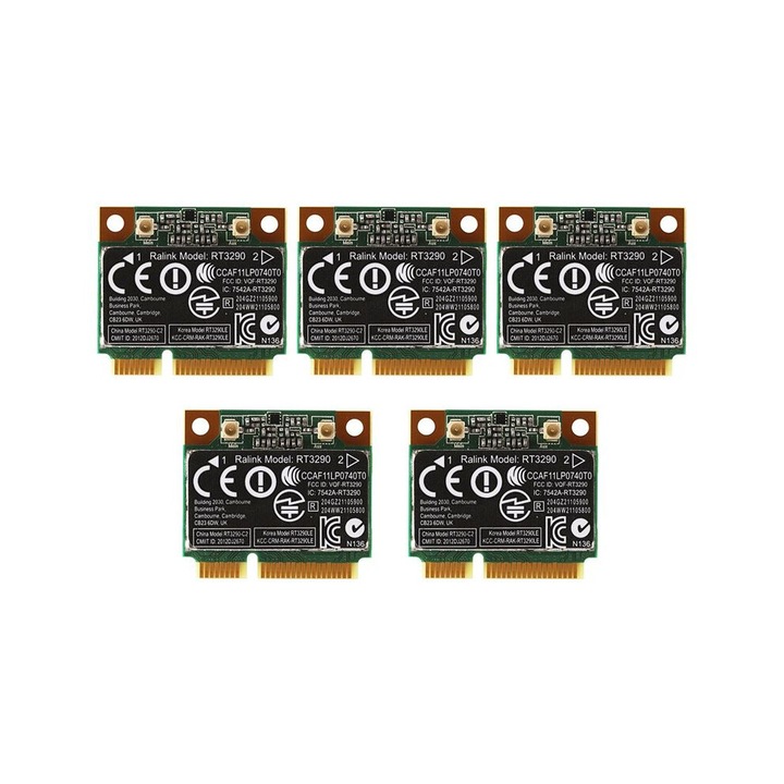 Комплект от 5 безжични PCI-E адаптера RT3290 150Mbps 2.4GHz, черен