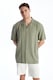 LC WAIKIKI, Camasa regular-fit din amestec de in, Verde masliniu