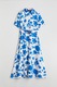 LC WAIKIKI, Rochie scurta cu imprimeu floral, Alb, Turcoaz, 2XL