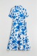 LC WAIKIKI, Rochie scurta cu imprimeu floral, Alb, Turcoaz, 2XL