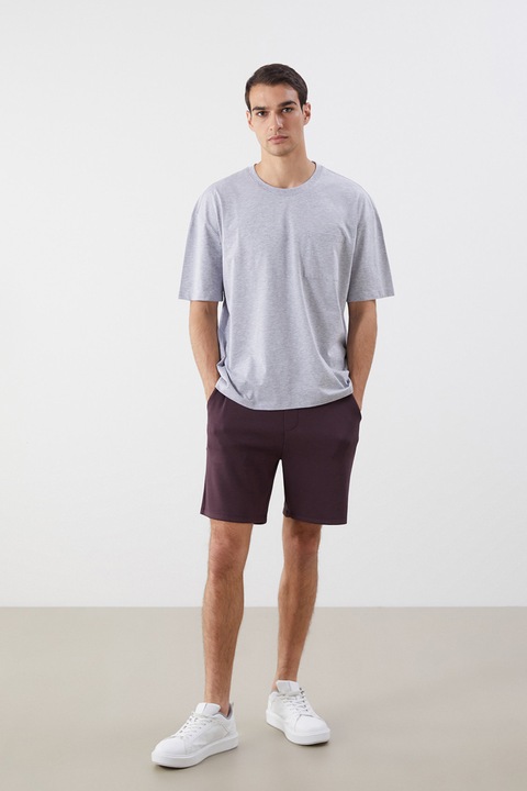 LC WAIKIKI, Bermude pantaloni de trening cu snur de ajustare, Violet pruna, S