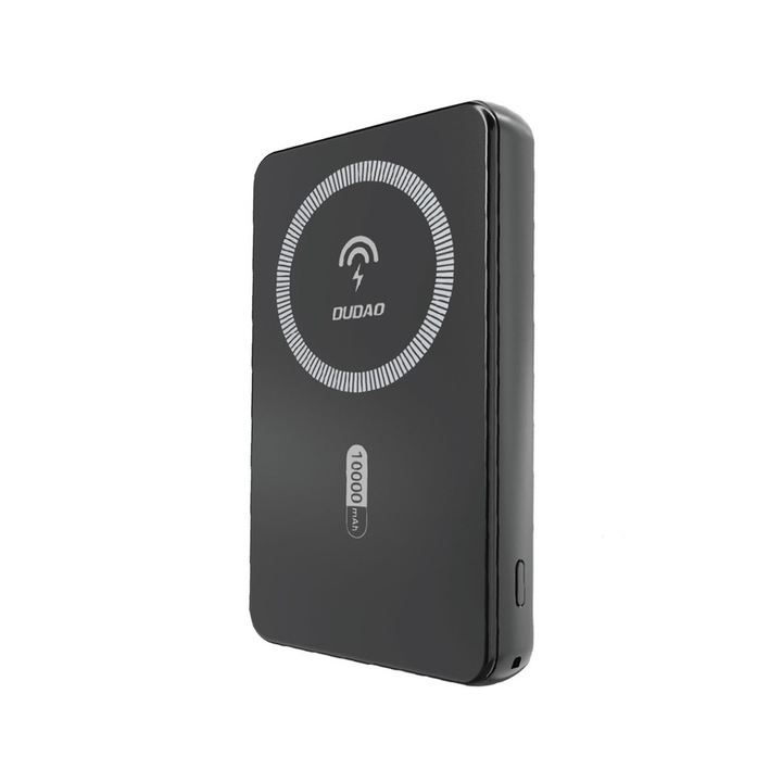 Магнитна безжична външна батерия Dudao K14S, 5000mAh, 20W, 1xUSB-C 1xUSB-A, безжично зареждане 15W, черна
