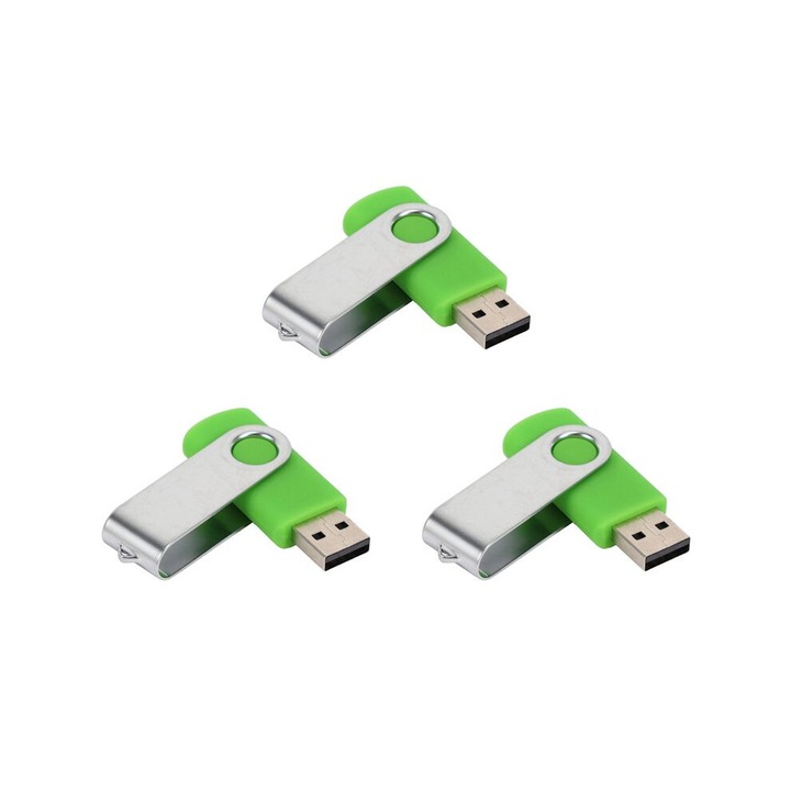 Комплект 3 x USB памети 512MB, USB 2.0, размери 54x16x10mm, случаен цвят