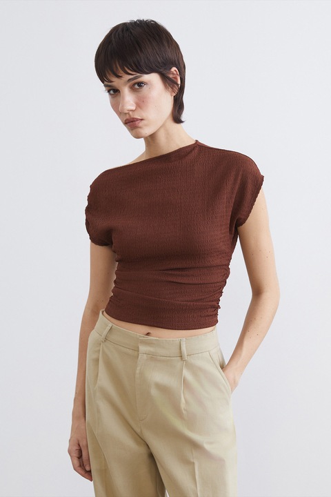 LC WAIKIKI, Bluza asimetrica extra slim fit, Maro cognac