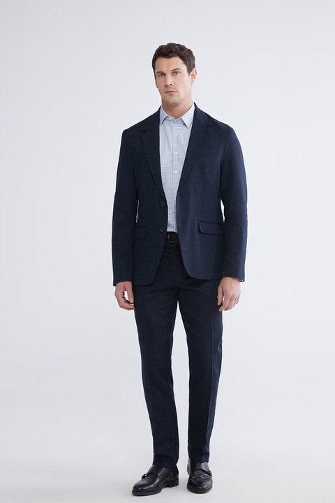 LC WAIKIKI, Pantaloni eleganti de bumbac si in, Bleumarin