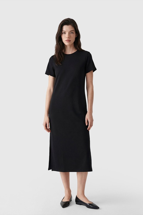 LC WAIKIKI, Rochie midi cu model uni, Negru